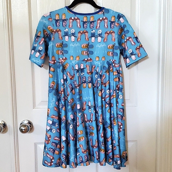 Little Miss Marmalade Size 10 Girls Blue Fancy Shoes Skater Dress - Picture 3 of 6